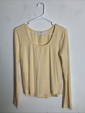 Staccato Pale Yellow Long Sleeve Scoop Neck Tee